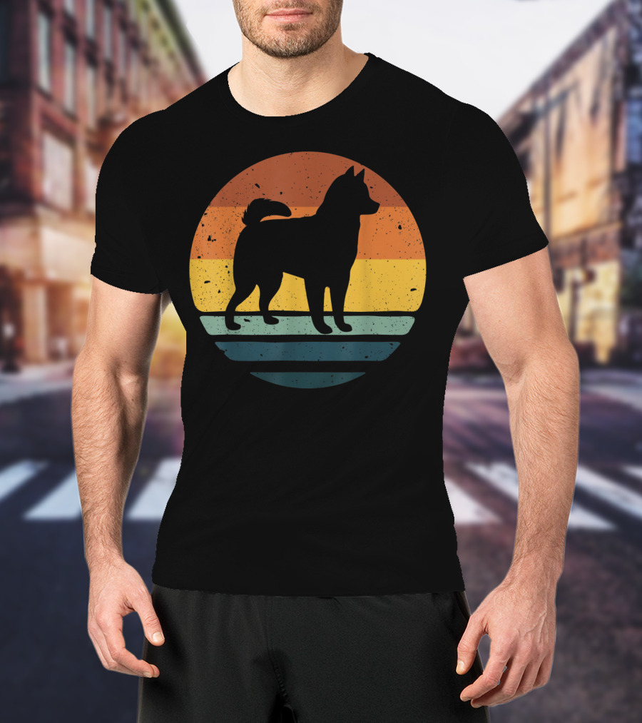 Alaskan Klee Kai Vintage Dog Sunset T-Shirt