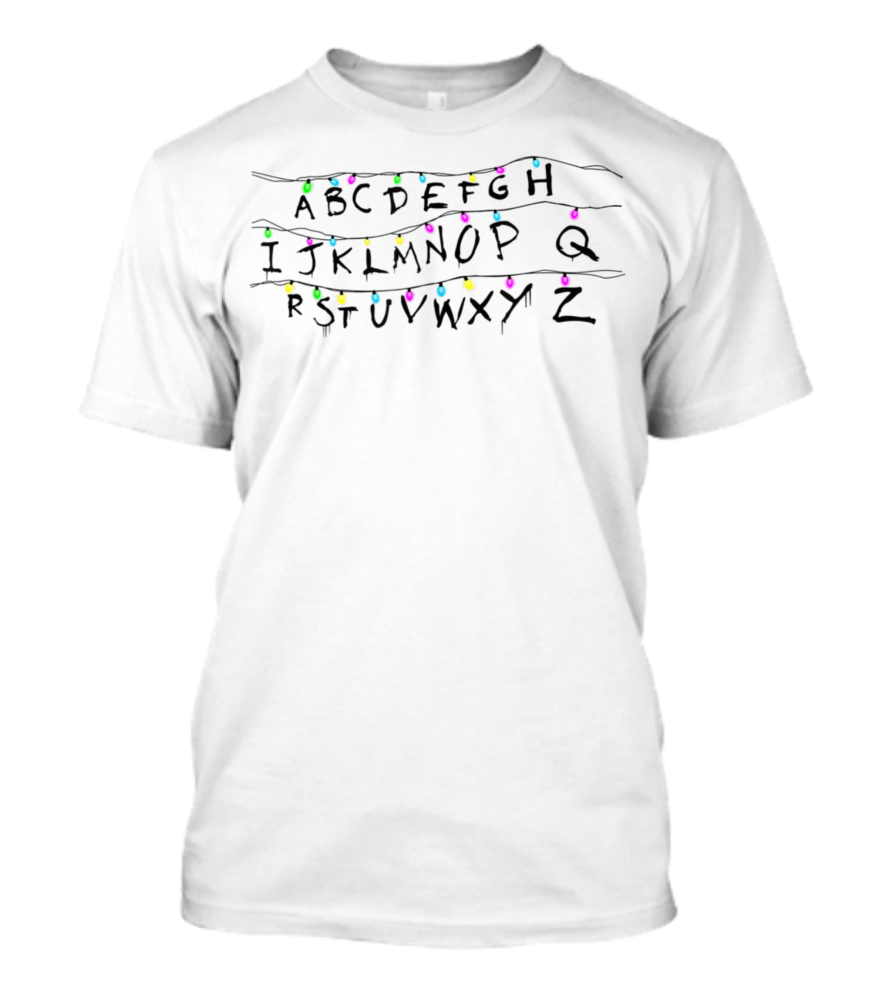 Alphabet Christmas Lights Inspired By Stranger Xmas Abc T-Shirt