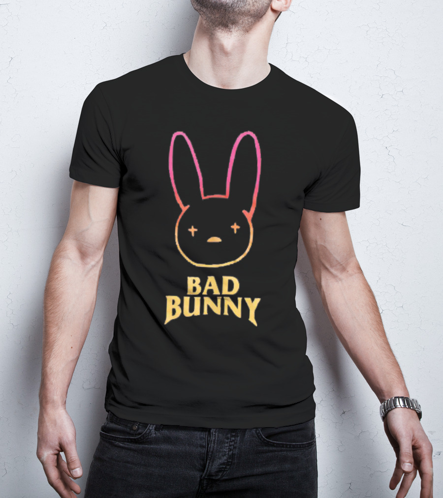 Bad Bunny Faded Gradient Bunny Face T-Shirt