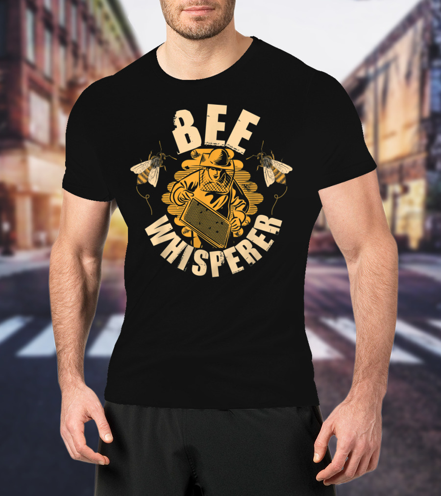 Bee Whisperer Beekeeper Vintage Graphic With Honeybees T-Shirt