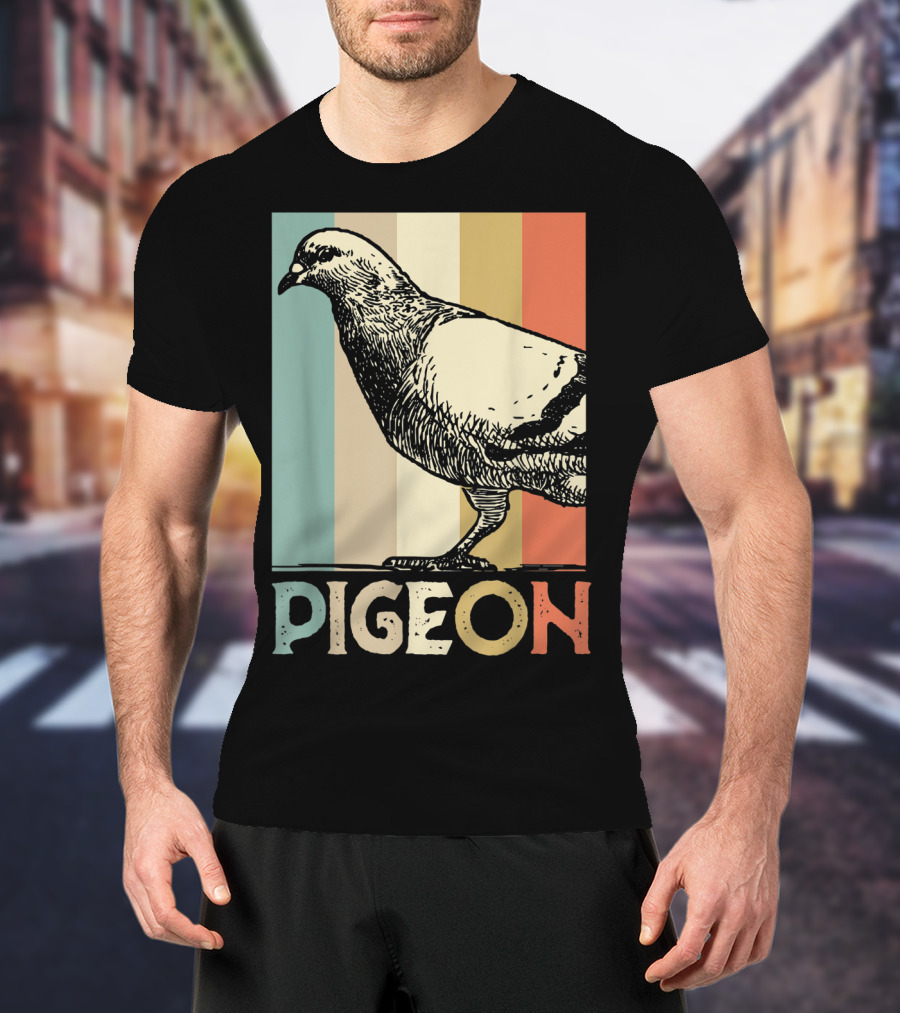 Pigeon Breeder Racing Retro Bird Stripes T-Shirt