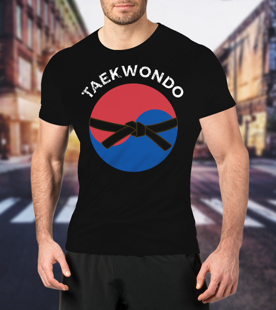 Taekwondo Korean Flag Black Belt Martial Arts T-Shirt