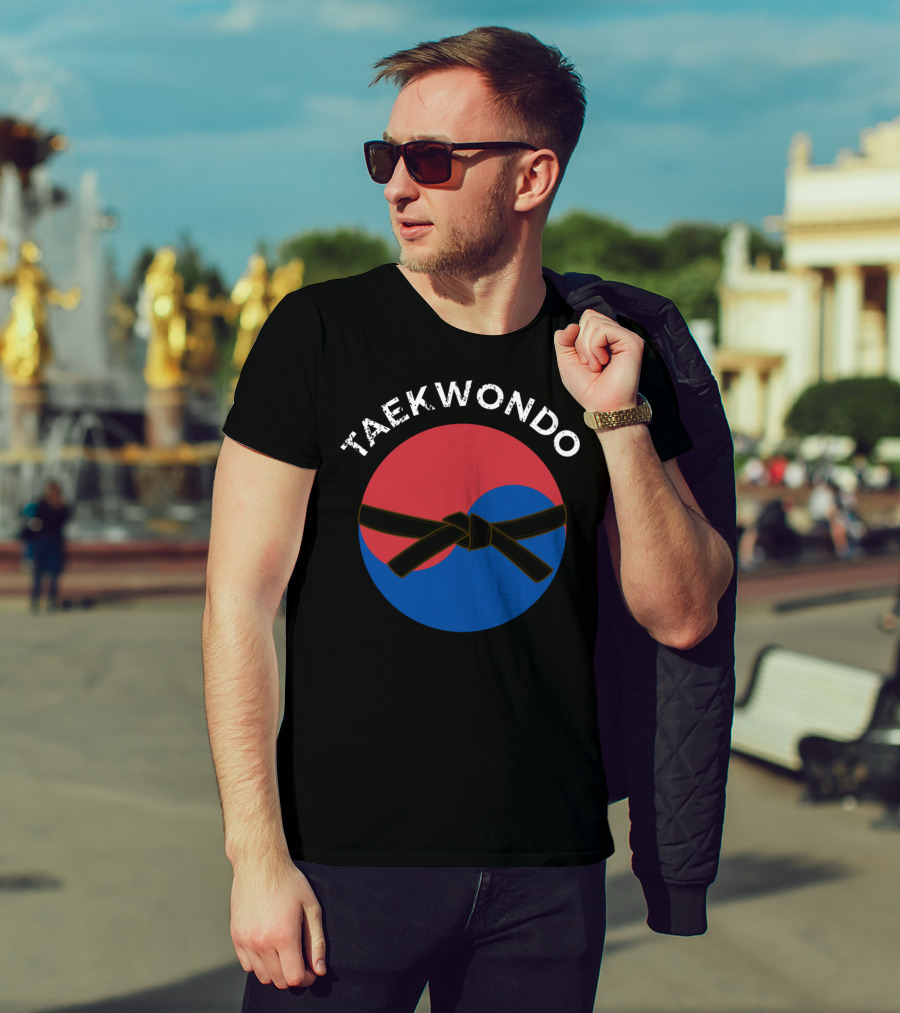 Taekwondo Korean Flag Black Belt Martial Arts T-Shirt