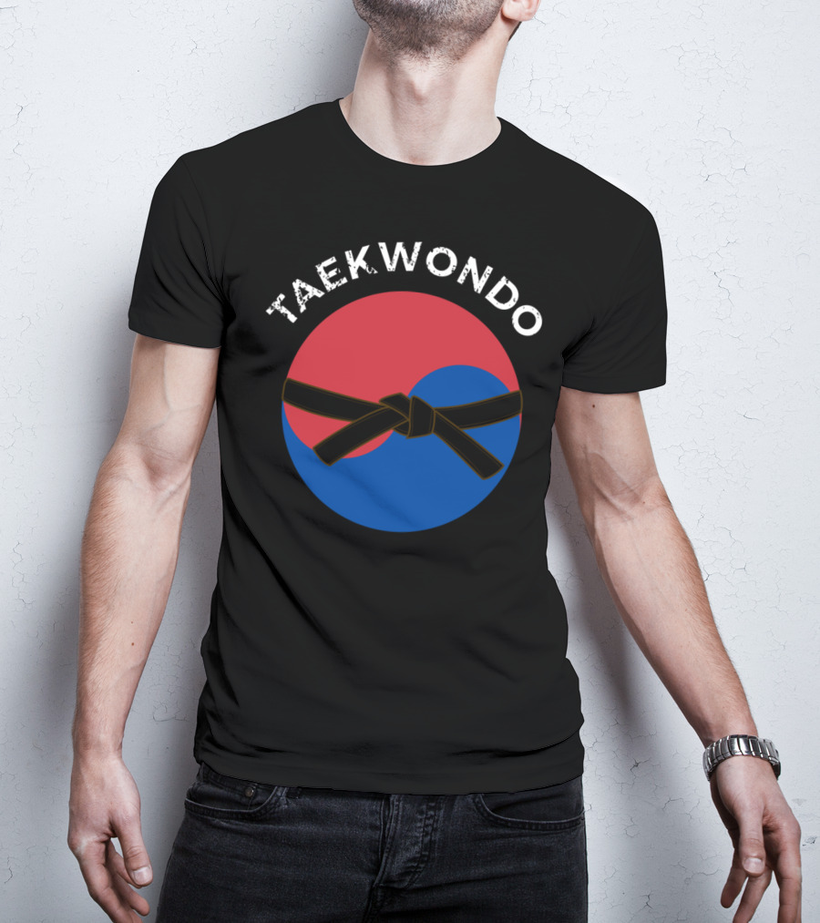 Taekwondo Korean Flag Black Belt Martial Arts T-Shirt