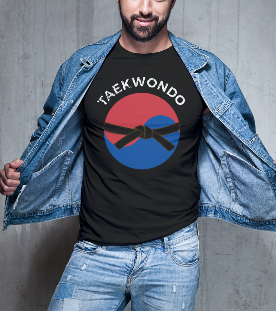 Taekwondo Korean Flag Black Belt Martial Arts T-Shirt
