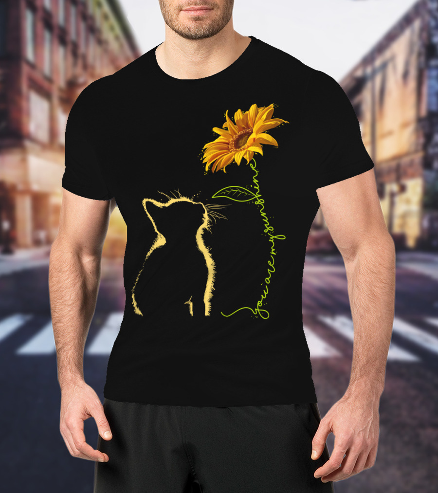Cat You Are My Sunshine Cat And Sunflower T-Shirt