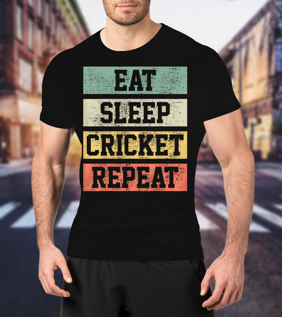 Eat Sleep Cricket Repeat Vintage Player Coach T-Shirt