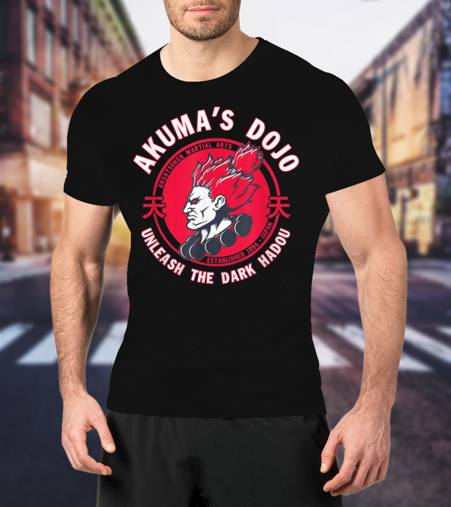 Akuma's Dojo Unleash The Dark Hadou Ansatsuken Martial Arts Japan T-Shirt