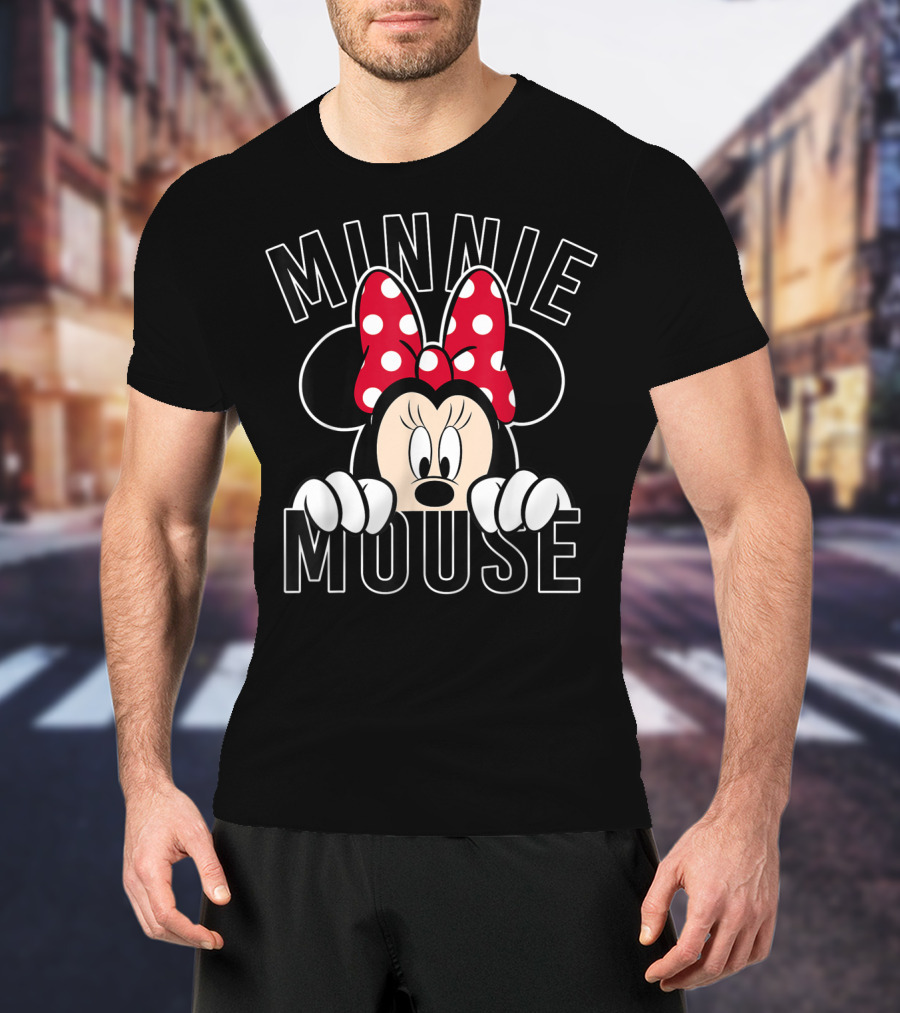 Minnie Mouse Peeking Rock The Dots Minnie T-Shirt