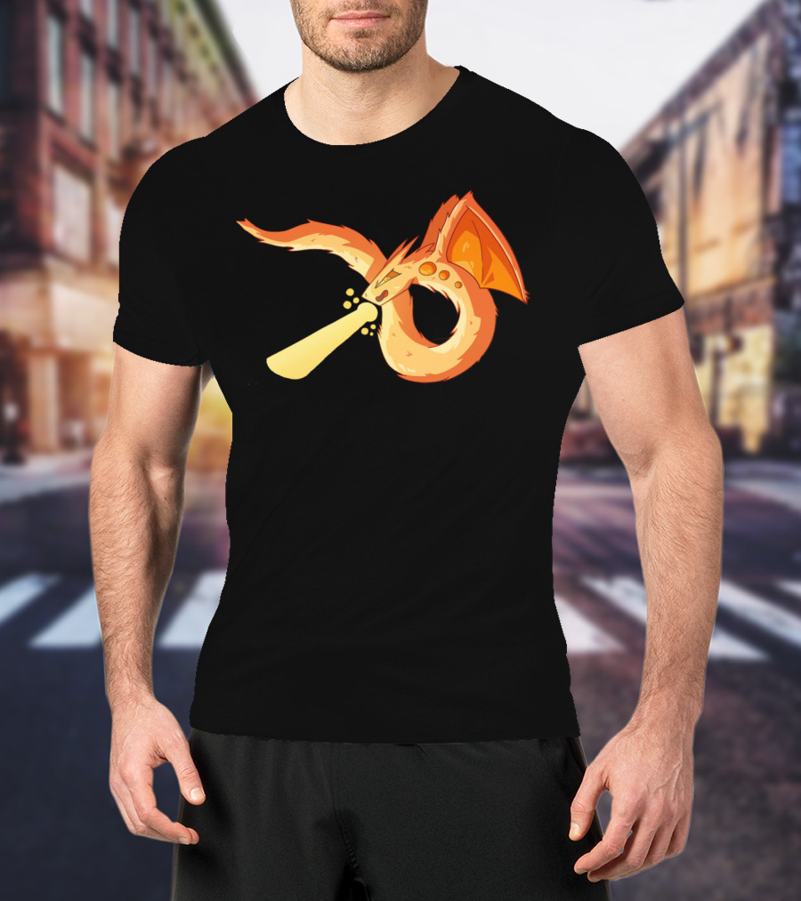 Dragon Flame Fiery Serpent Breathing Light Beam T-Shirt