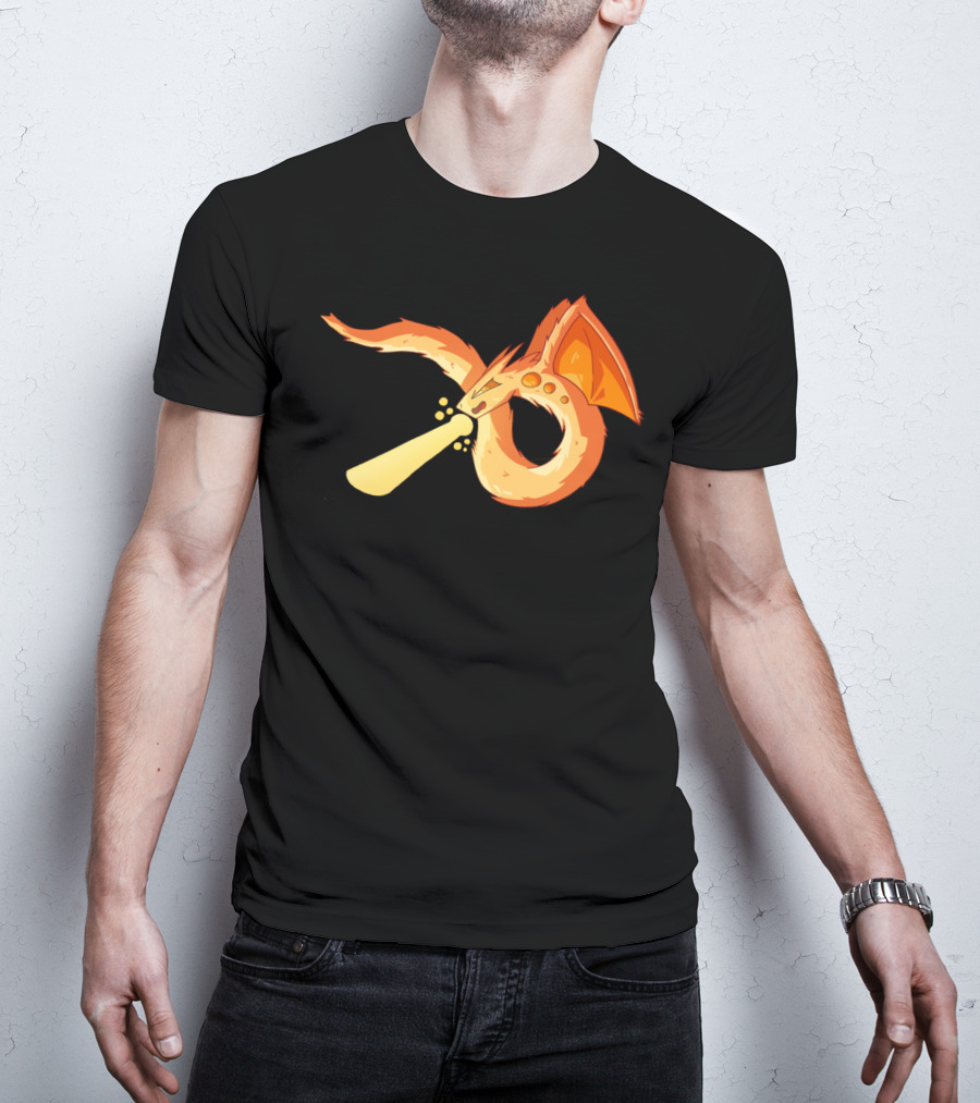 Dragon Flame Fiery Serpent Breathing Light Beam T-Shirt