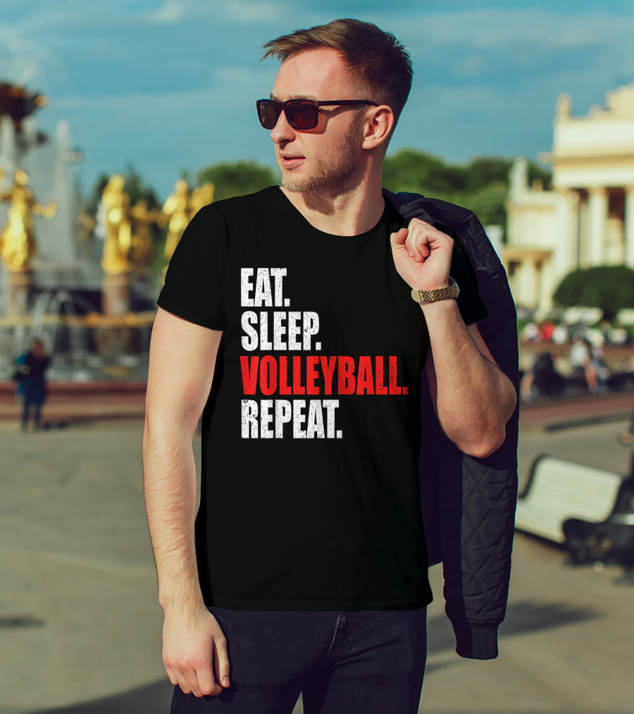 Eat Sleep Volleyball Repeat Volleyball Player Life Cycle T-Shirt