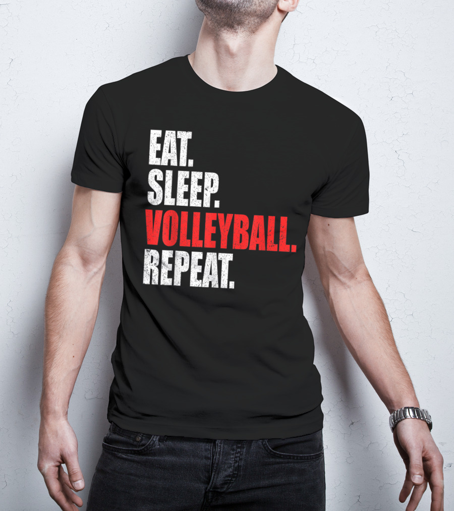 Eat Sleep Volleyball Repeat Volleyball Player Life Cycle T-Shirt