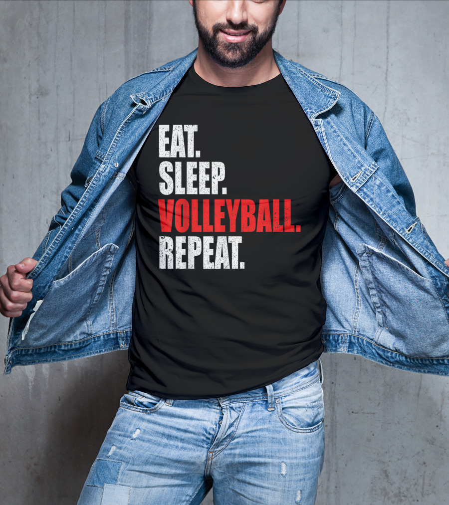 Eat Sleep Volleyball Repeat Volleyball Player Life Cycle T-Shirt