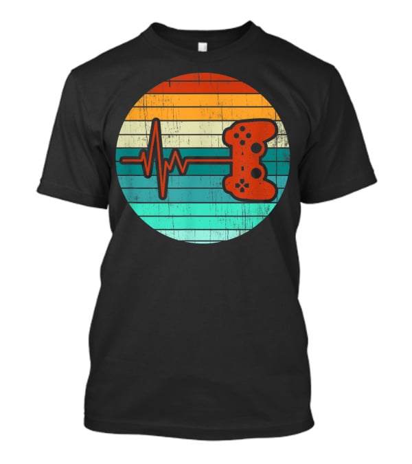 Funny Video Game Lover Heartbeat Retro Controller T-Shirt