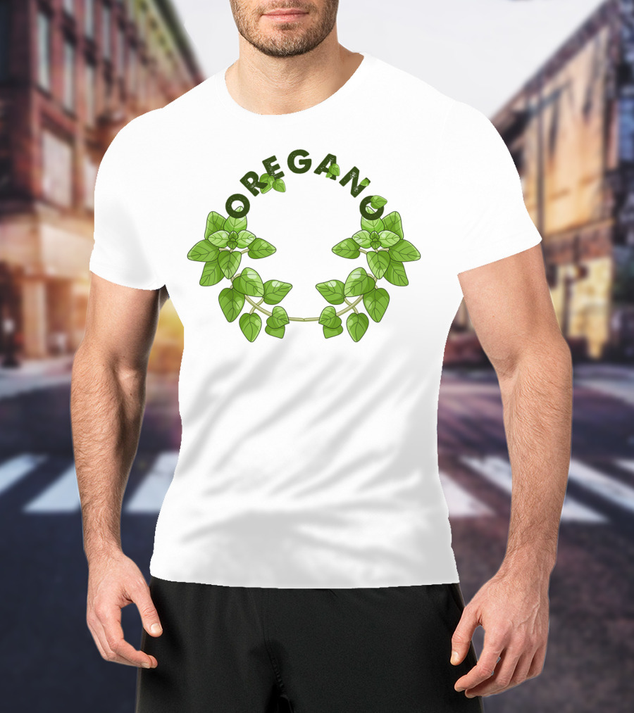 Oregano Herb Collectors Green Leaf Wreath T-Shirt