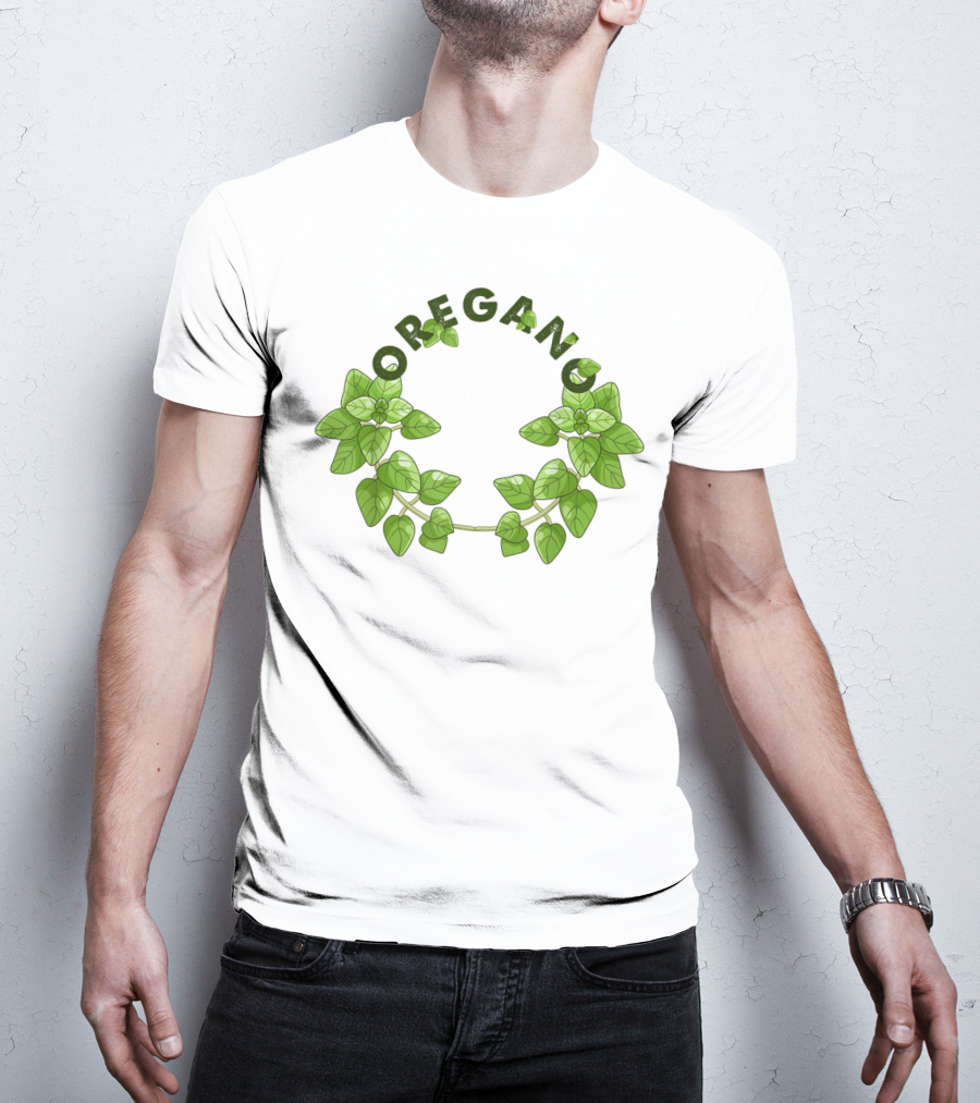 Oregano Herb Collectors Green Leaf Wreath T-Shirt