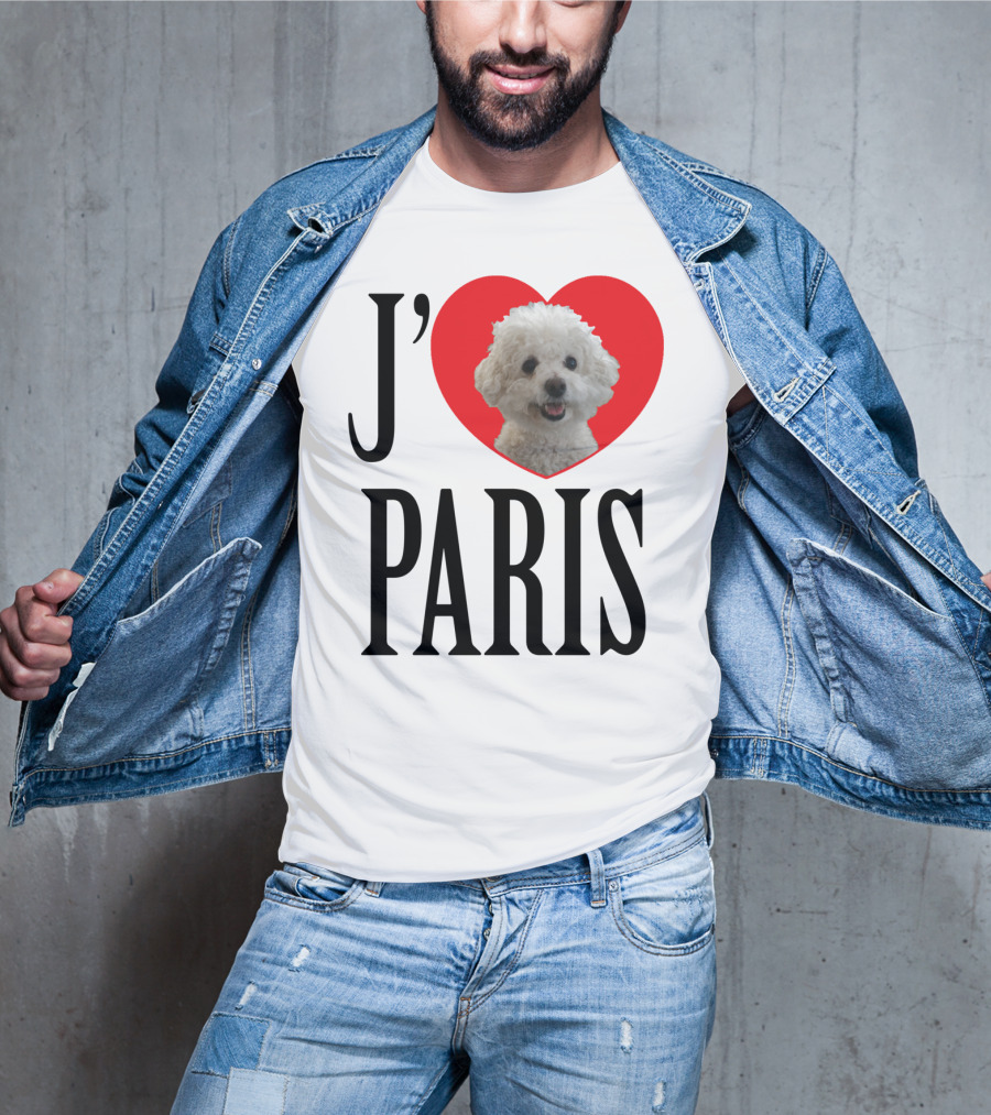 J'aime Paris Bichon Frise Heart T-Shirt