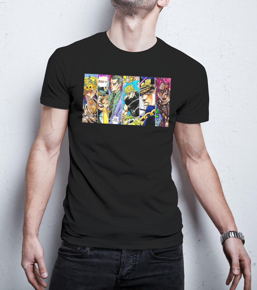 Jojo's Bizarre Adventure Characters Collage Comic Strip T-Shirt