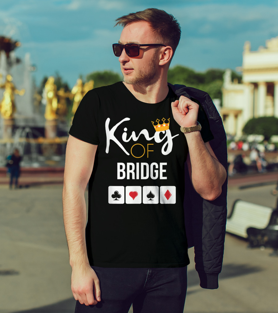 King Of Bridge Card Game Lover With Suit Symbols T-Shirt