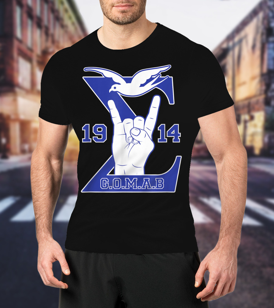 1914 Sigma Dove Hand Sign G.O.M.A.B Blue T-Shirt