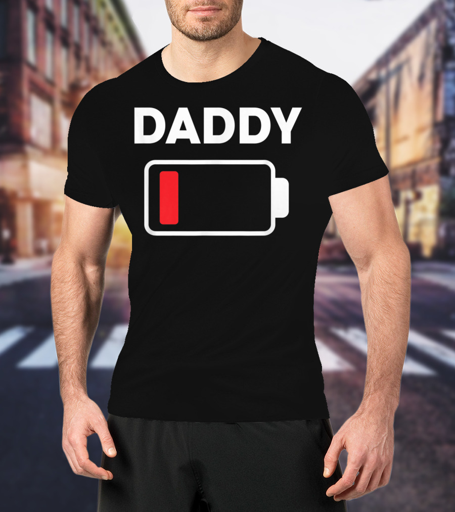 Daddy Low Battery Christmas Family Matching T-Shirt