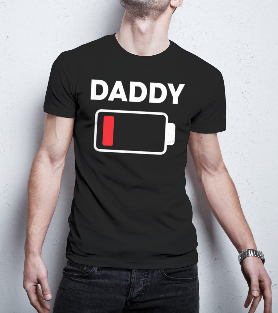 Daddy Low Battery Christmas Family Matching T-Shirt