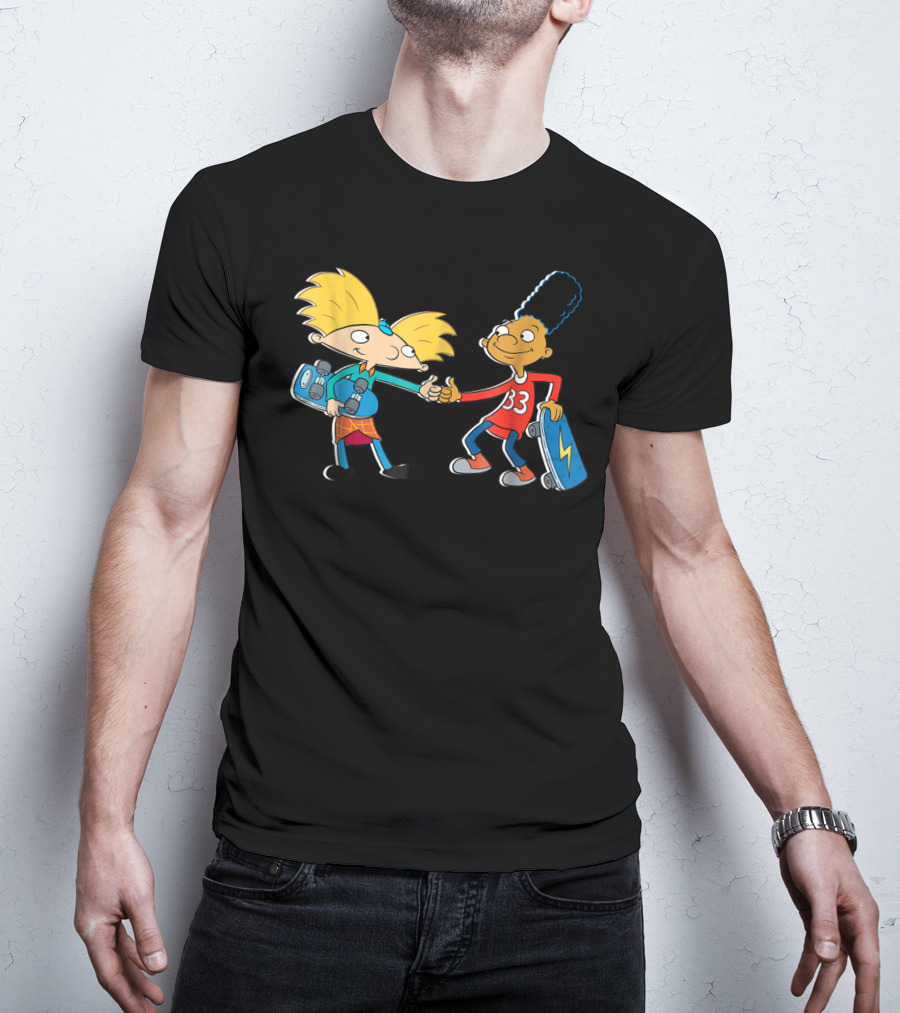 Nick Rewind Hey Arnold Skateboarding Characters Arnold And Gerald T-Shirt