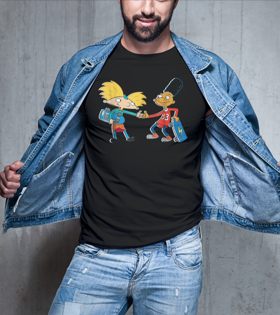 Nick Rewind Hey Arnold Skateboarding Characters Arnold And Gerald T-Shirt