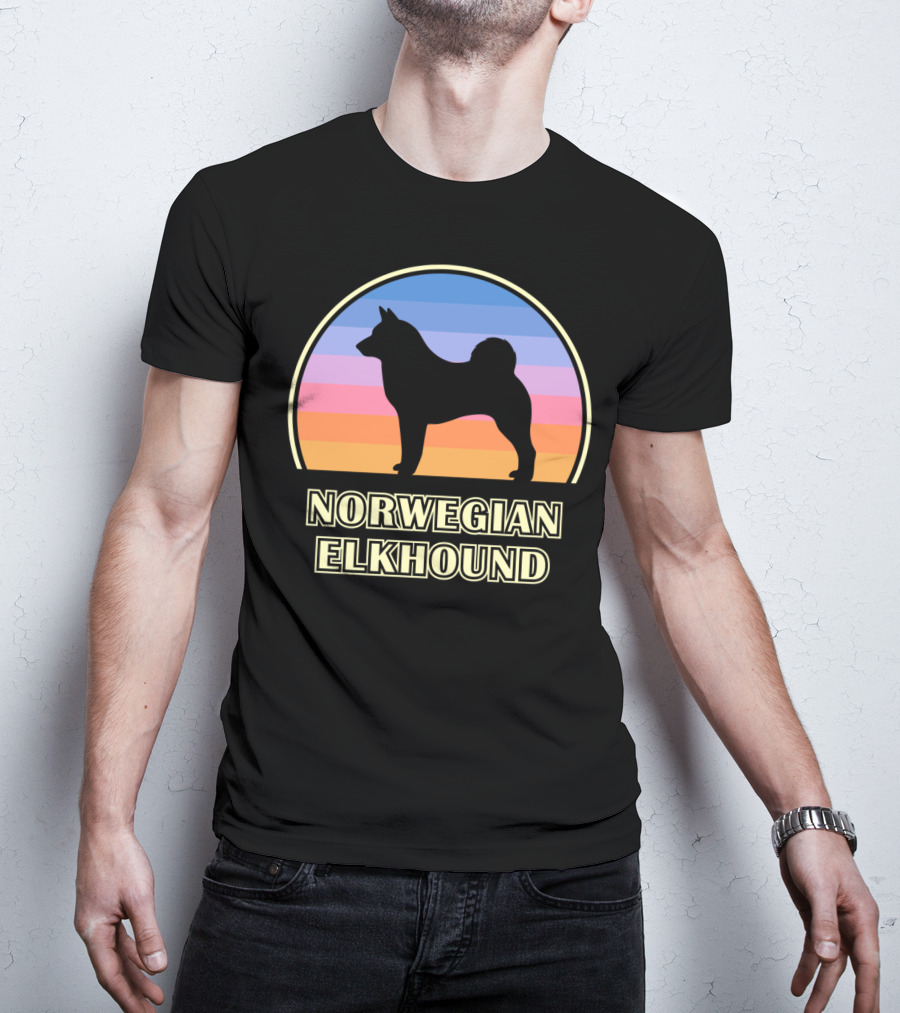 Norwegian Elkhound Vintage Sunset T-Shirt