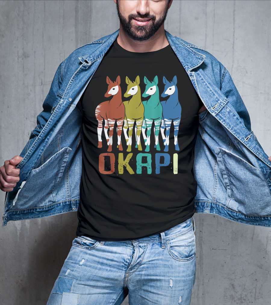 Okapi Family Colorful Okapi Flock T-Shirt