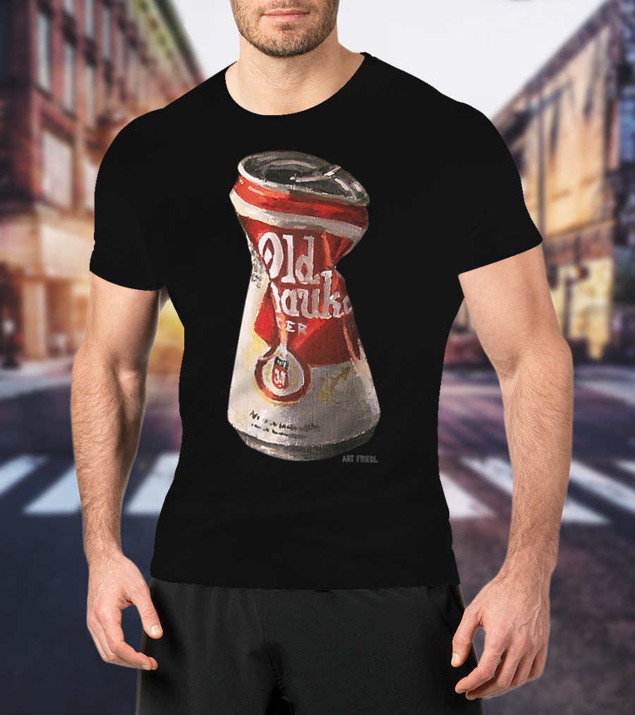 Old Crushed Beer Can Milwaukee Art Friedl T-Shirt