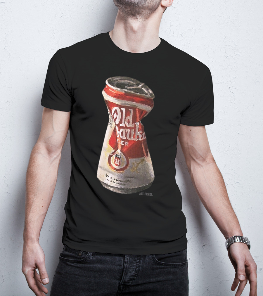 Old Crushed Beer Can Milwaukee Art Friedl T-Shirt