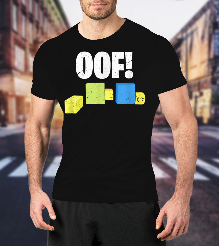 Oof Blox Noob Funny Gamer Blocks Oof Face T-Shirt