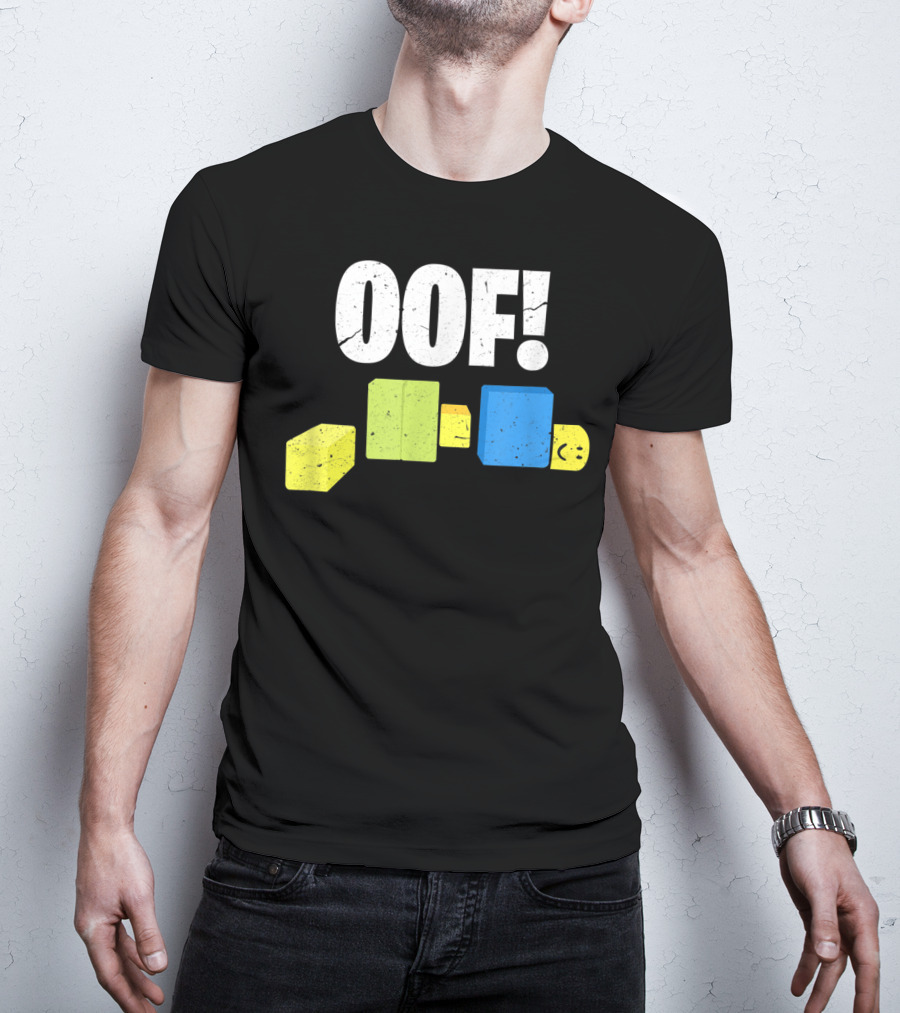 Oof Blox Noob Funny Gamer Blocks Oof Face T-Shirt