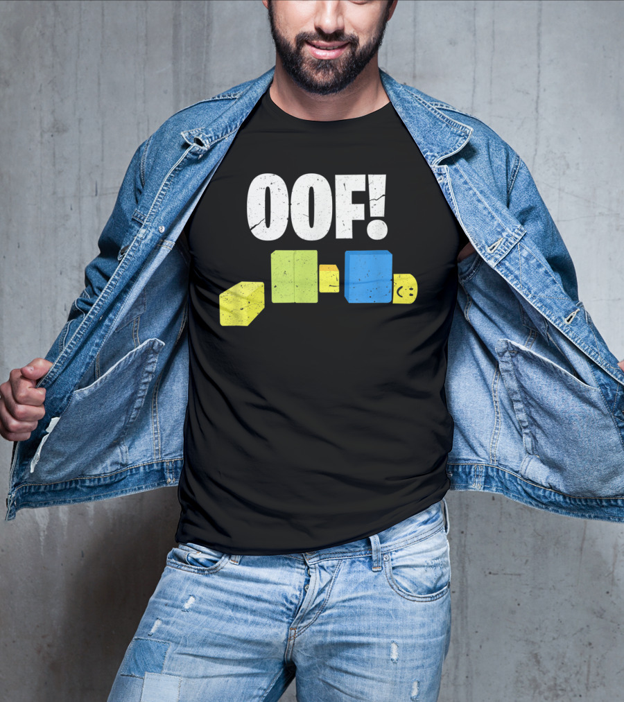 Oof Blox Noob Funny Gamer Blocks Oof Face T-Shirt