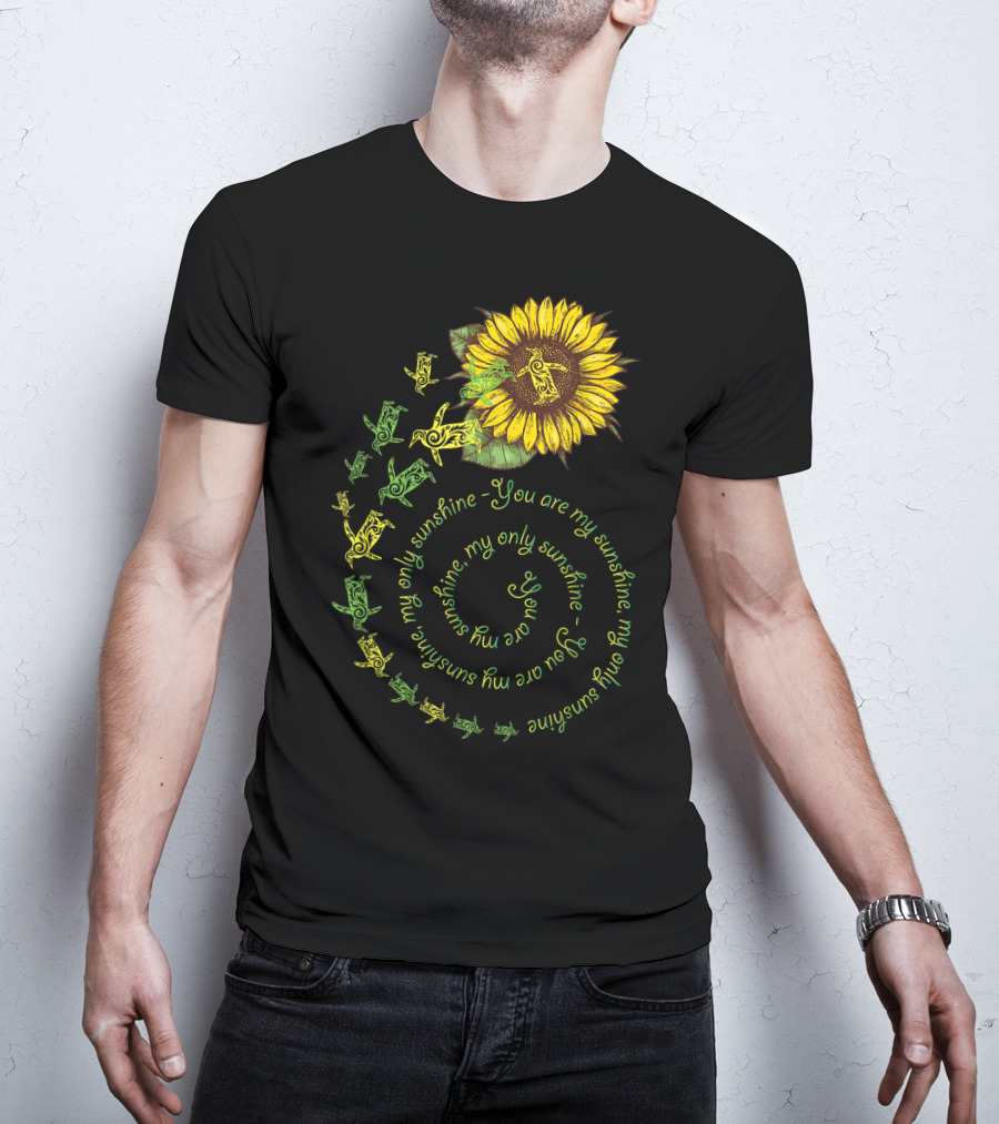You Are My Sunshine My Only Sunshine Sunflower And Penguin Spiral T-Shirt