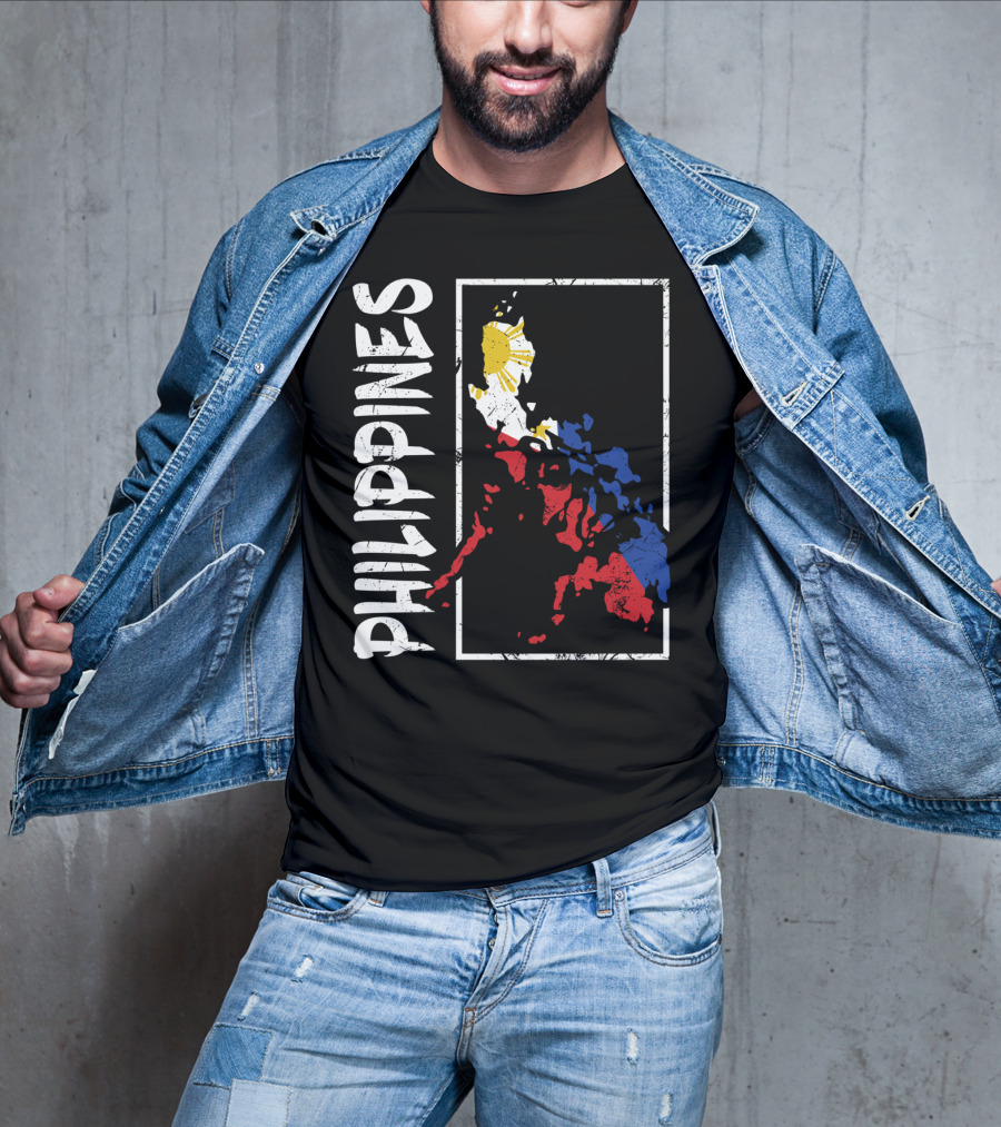 Philippines Flag Map And Filipino Pride T-Shirt
