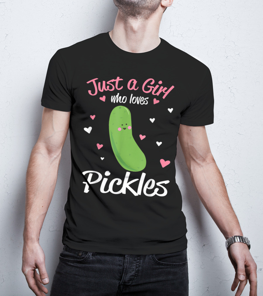 Just A Girl Who Loves Pickles Hearts T-Shirt