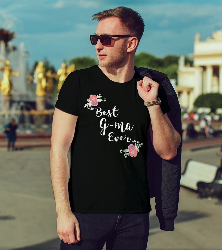 Best G-ma Ever Pink Flowers Floral T-Shirt