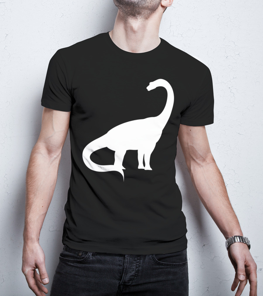Retro Brachiosaurus Dinosaur Silhouette Classic Minimalist T-Shirt