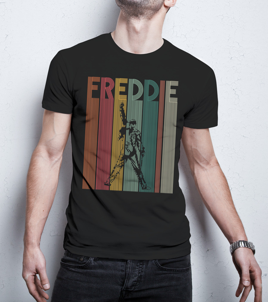 Freddie Mercury Retro Distressed Vintage Line T-Shirt