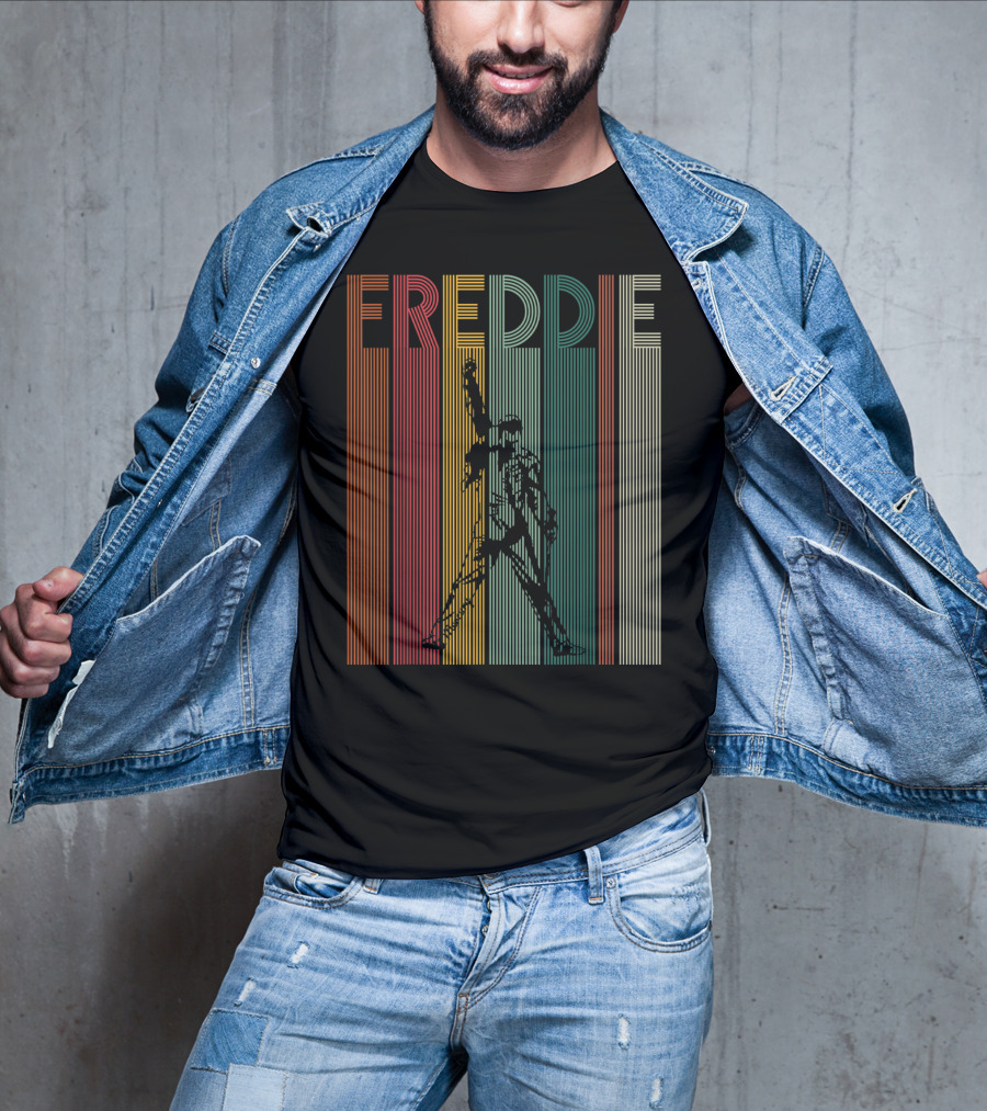 Freddie Mercury Retro Distressed Vintage Line T-Shirt