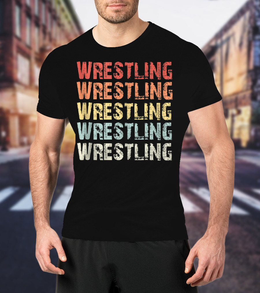 Wrestling Wrestling Wrestling Wrestling Wrestling Retro Lover T-Shirt