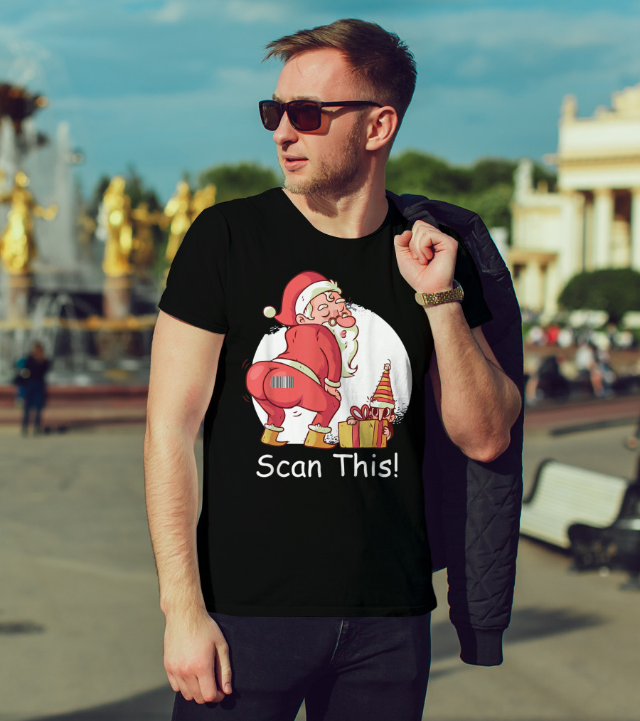 Scan This Santa Claus Butt With Barcode And Holiday Gift T-Shirt