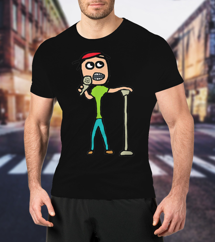 Stand Up Comedy Cartoon Microphone Stage Performance T-Shirt