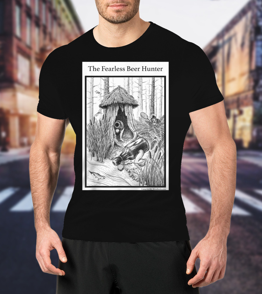 The Fearless Beer Hunter Forest Adventure Hut Scene T-Shirt