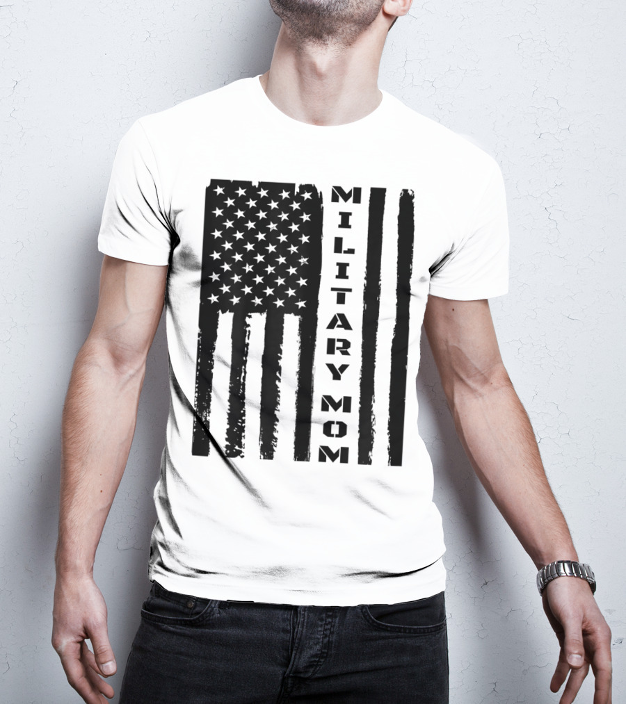 Military Mom American Flag Veteran's Pride T-Shirt