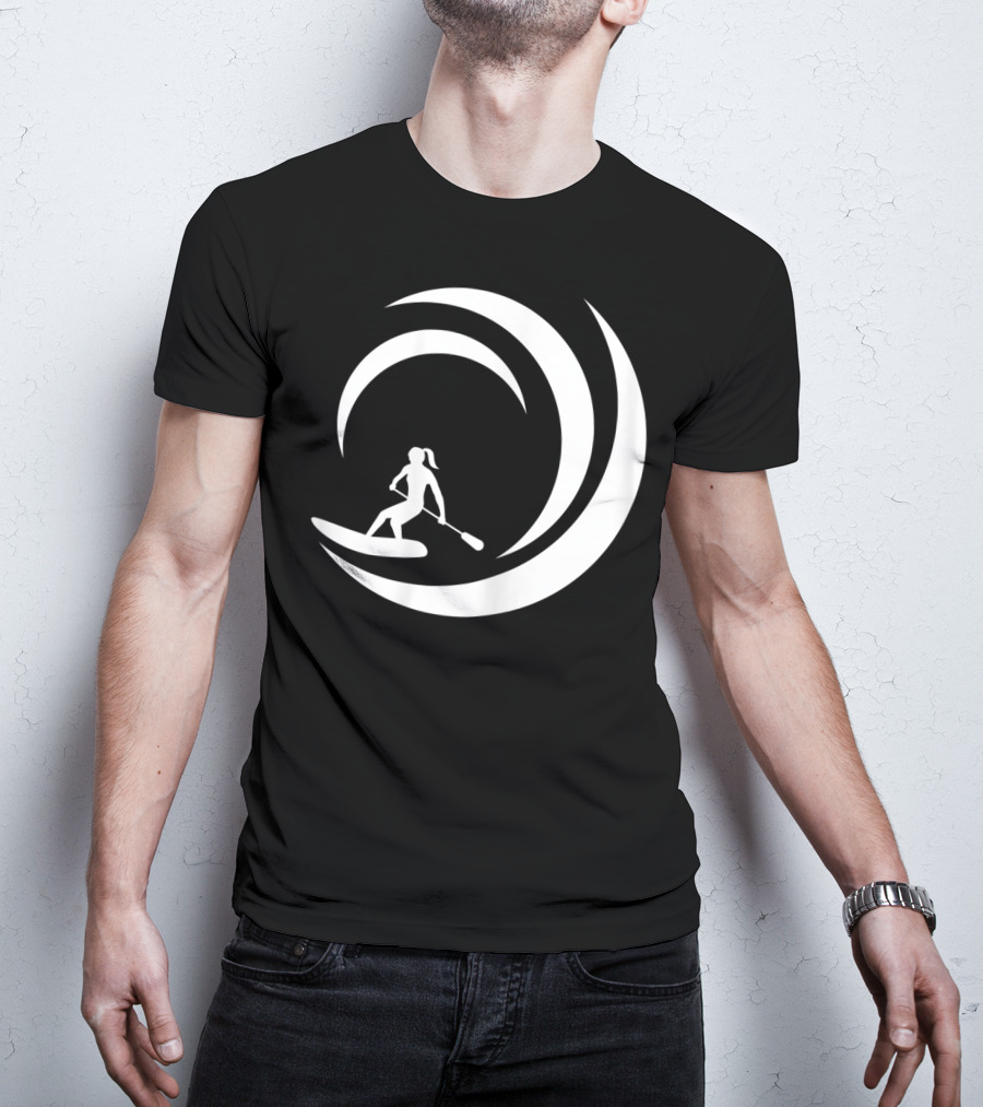 Stand Up Paddle Board SUP Paddling Wave Circle T-Shirt