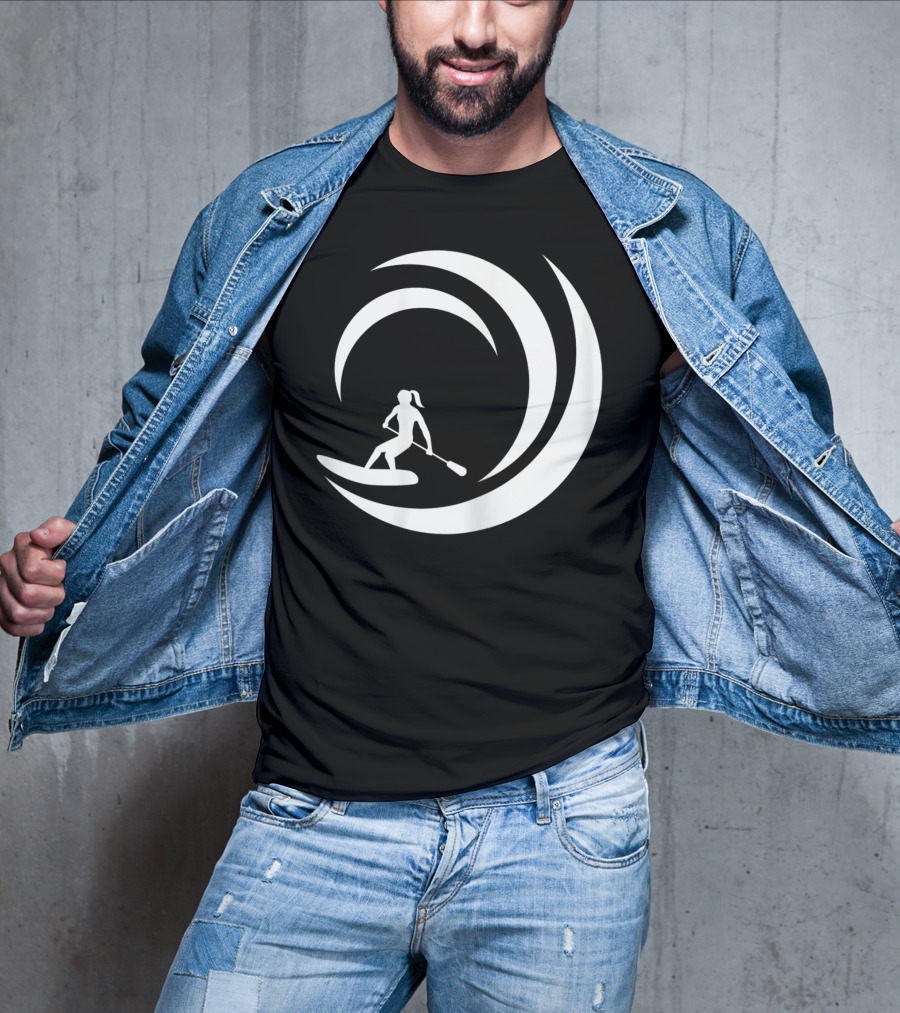 Stand Up Paddle Board SUP Paddling Wave Circle T-Shirt